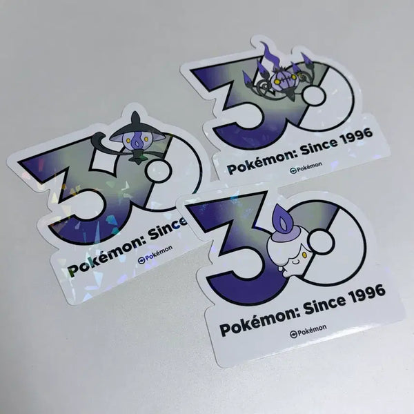[BUNJANG] Pokemon 30th Anniversary Logo Stickers Bundle Set (Lampra, Shandelra) / (30장일괄) 포켓몬 30주년 로고 스티커 불켜미 램프라 샹델라