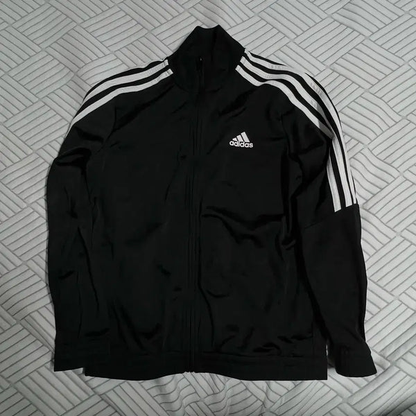 [BUNJANG] Adidas Women's Black Track Top Tracksuit / 아디다스 여성 져지 150 트랙탑 삼선 집업 블랙 트레이닝복 운동복