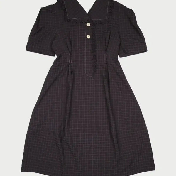 [BUNJANG] Atcorner Black Cotton Blend Midi Dress Size M / 앳코너 원피스 블랙M사이즈 (지지미 원단)