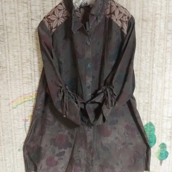 [BUNJANG] Floral Pattern Rayon Shirt / 인견 천연염색 플로럴 패턴 셔츠