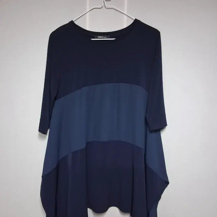 [BUNJANG] Lee Shinwoo Navy Color Block Blouse (Size 95) / 이신우 블라우스 네이비 색상(95)