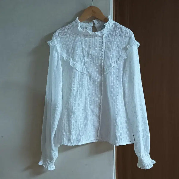 [BUNJANG] Zara Lace Blouse White L / 자라 레이스 블라우스 화이트 L