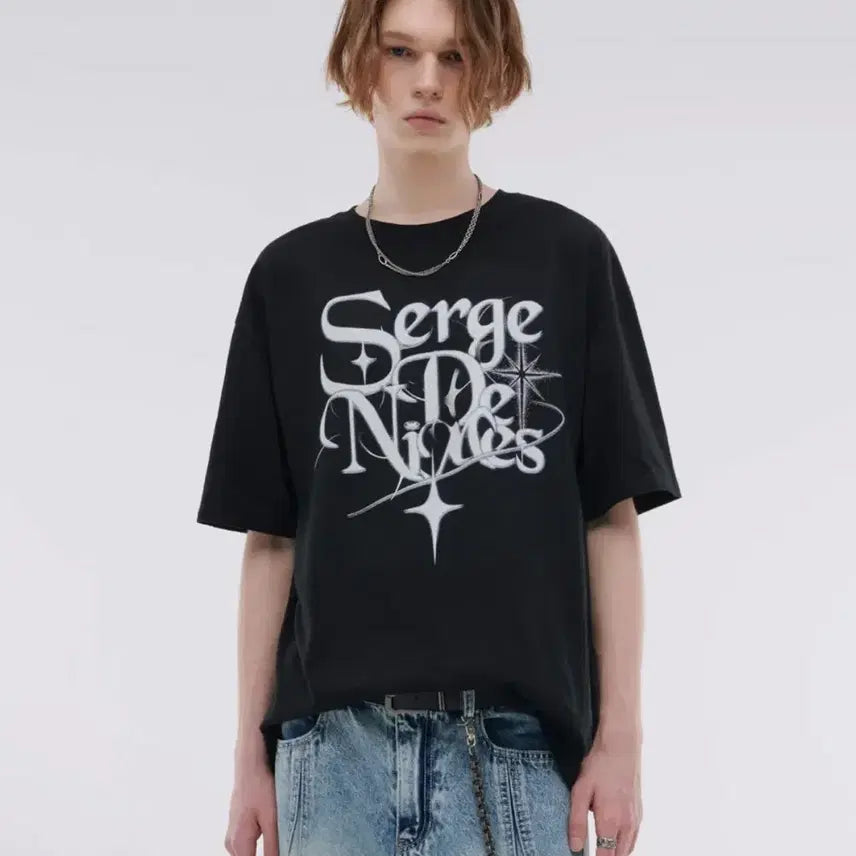 [BUNJANG] Maison Mined Origin Lettering Half T-Shirt L / 메종미네드 오리진 레터링 하프 티 반팔 티셔츠 L