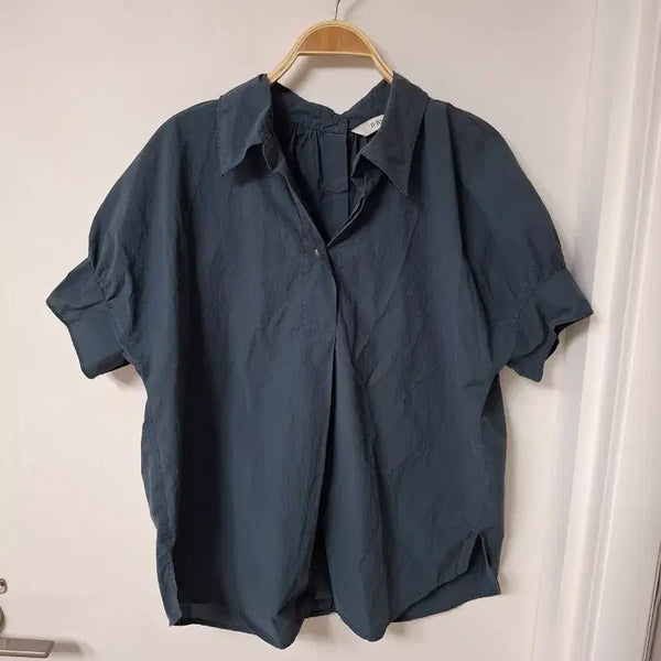 [BUNJANG] Crinkled Fabric Blouse - Size 66-66.5 / 바스락블라우스  66~66반