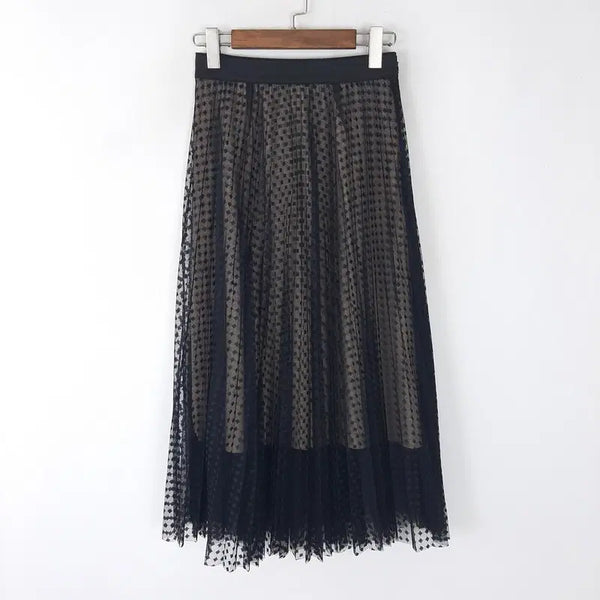 [BUNJANG] JUKE Lace Panel Banding Skirt / 주크 레이스배색 밴딩스커트 S