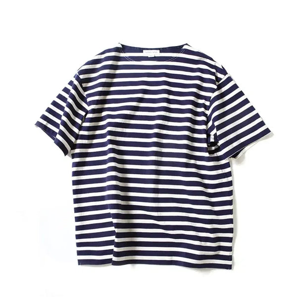 [BUNJANG] Thomas More Navy Stripe Short Sleeve T-Shirt / 토마스 모어 네이비 스트라이프 반팔 티셔츠