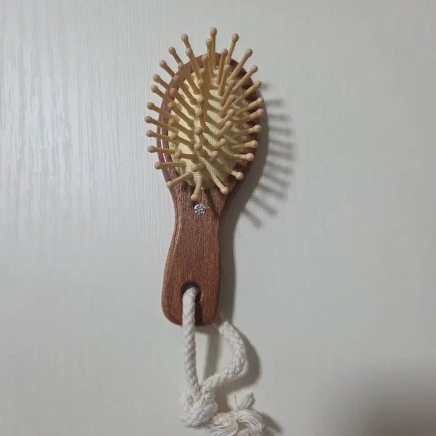 [BUNJANG] Portable Mini Hair Brush with Wooden Handle / 휴대용 미니 헤어 브러쉬