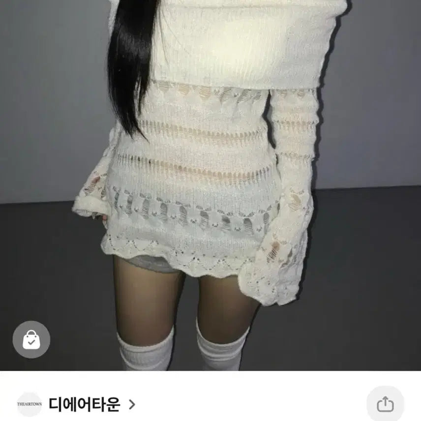 [BUNJANG] TheAirTown Off-Shoulder Knit Ivory / 디에어타운 오프숄더 니트 아이보리