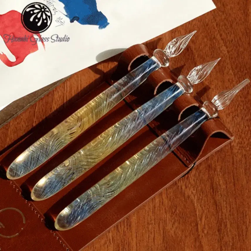 [BUNJANG] Hanabi Glass Studio Glass Pen Gold Silver Feather 1-Nib / 하나비 글라스 스튜디오 글라스펜 골드 실버 깃털 1구