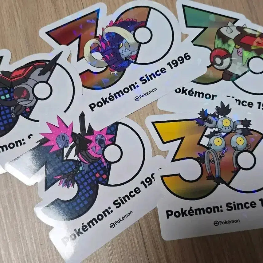 [BUNJANG] Pokemon 30th Anniversary Logo Sticker Ancient Future Pokemon Set / 포켓몬 30주년 로고 스티커 고대 미래 무쇠바퀴 위대한 엄니 모래털가죽 무쇠머리 사나운버섯