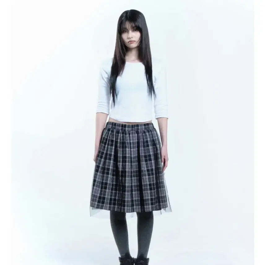 [BUNJANG] WSC Archive Check Midi Skirt / wsc archive 체크 스커트