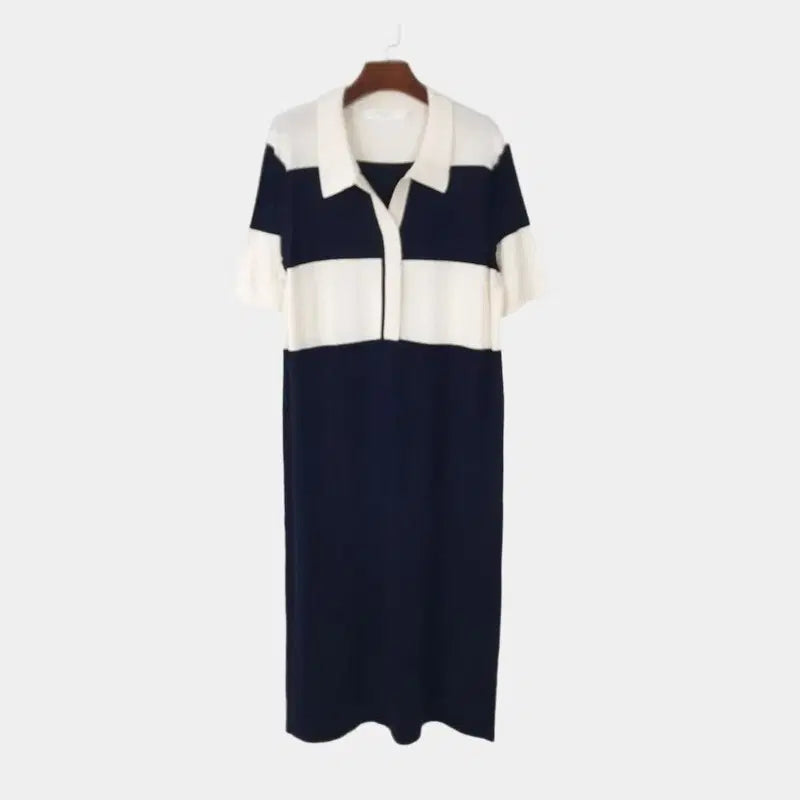 [BUNJANG] Soul Open Neck Collar Knit Dress L / 쏘울 오픈넥 카라니트 원피스 L