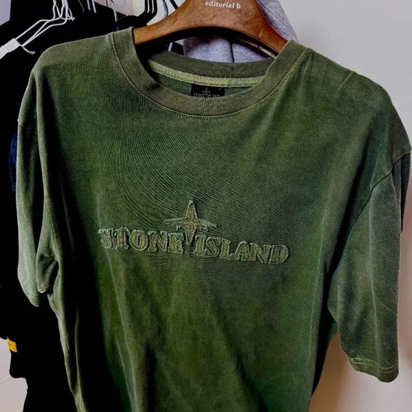 [BUNJANG] Stone Island Green Short-Sleeve T-Shirt / 스톤아일랜드 초록 반팔티(네고 쌉가능)