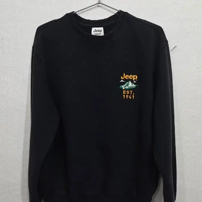 [BUNJANG] Jeep Gimo Sweatshirt Black EST 1941 / 지프 기모 맨투맨 검정 EST 1941
