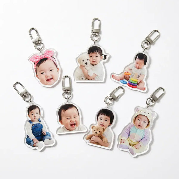 [BUNJANG] Custom Photo Acrylic Keychain Holder / 우리아이 아크릴 포토 키링 키홀더 기념일선물 답례품