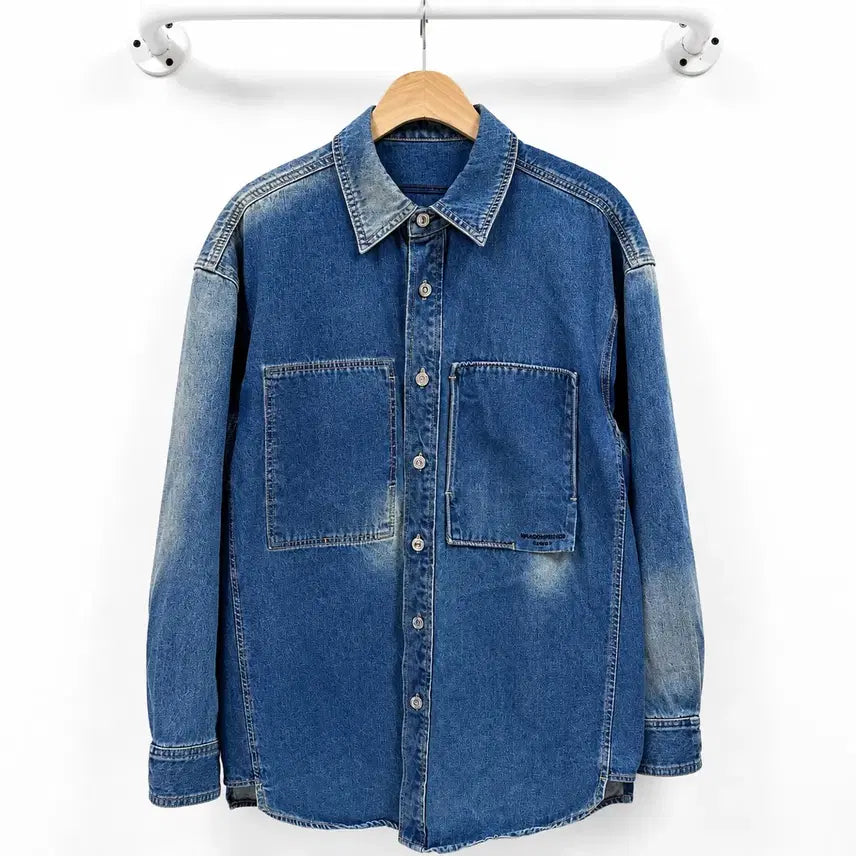 [BUNJANG] Wooyoungmi Back Logo Denim Shirt Jacket / 50사이즈) 우영미 백로고 데님 셔츠 자켓