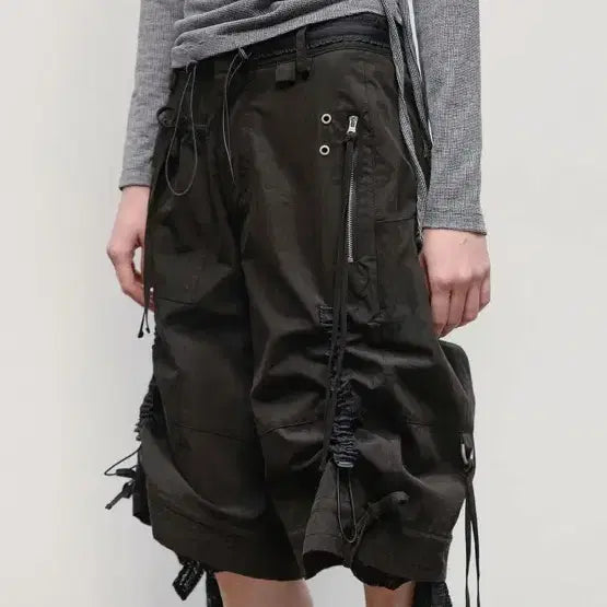 [BUNJANG] Typeservice Lace Trim Strap Pants [Black] / 타입서비스 Lace Trim Strap Pants [Black]