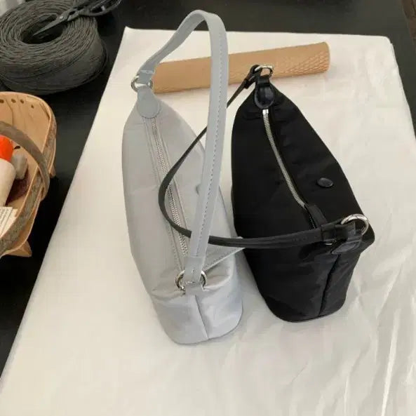 [BUNJANG] Bonggeut Pebble Bag (Light Grey) / 봉긋 페블백 (라이트그레이)