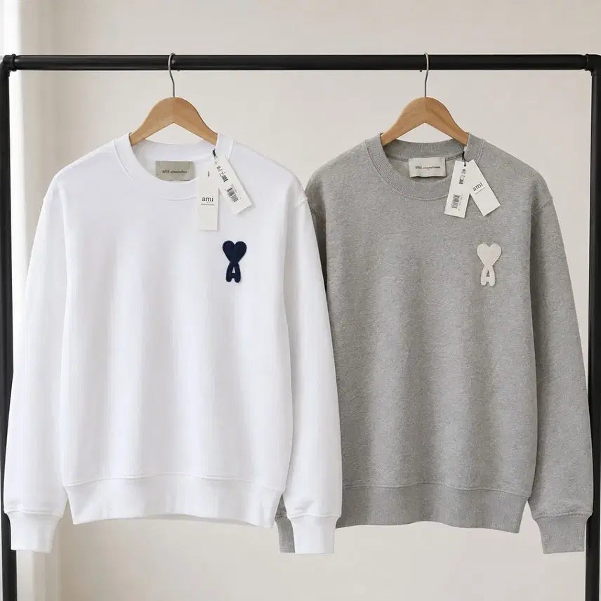 [BUNJANG] AMI Sweatshirt White/Gray/Black / 신상 아미 맨투맨 화이트/그레이/블랙