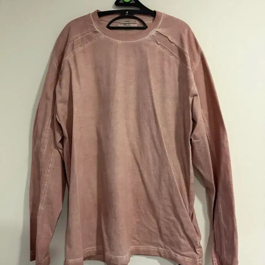 [BUNJANG] ATTEMPT Pink Washed Long Sleeve T-Shirt / ATTEMPT (어템프트) 롱슬리브 핑크 워시드 제품