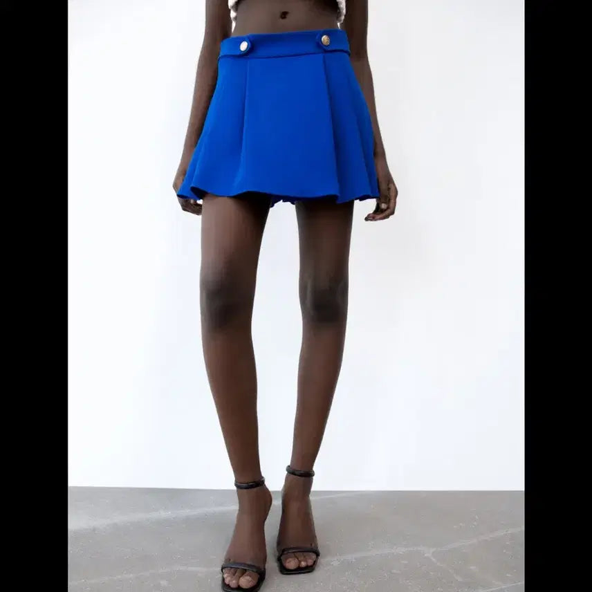 [BUNJANG] ZARA Cobalt Blue Pleated Skort / 자라 코발트블루 플리츠 치마바지 새상품