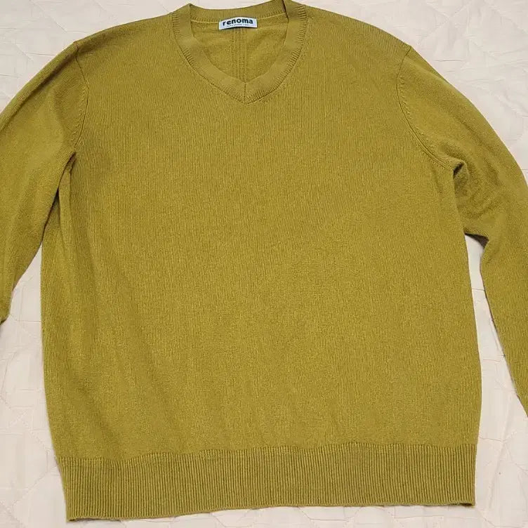 [BUNJANG] Renoma V-Neck Knit Mustard / 레노마 브이넥 니트 머스타드