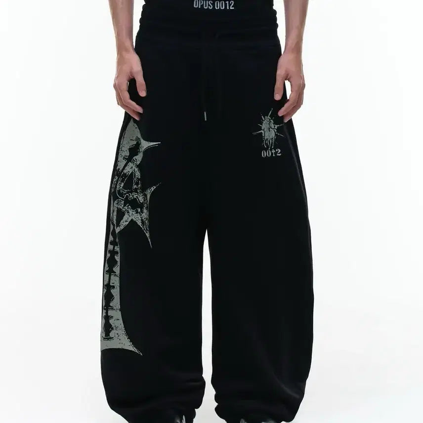 [BUNJANG] Opus0012 Cross Sweatpants Black L / 오퍼스0012 OPUS0012 CROSS 스웻 팬츠 블랙 바지 L