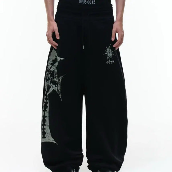 [BUNJANG] Opus0012 Cross Sweatpants Black L / 오퍼스0012 OPUS0012 CROSS 스웻 팬츠 블랙 바지 L