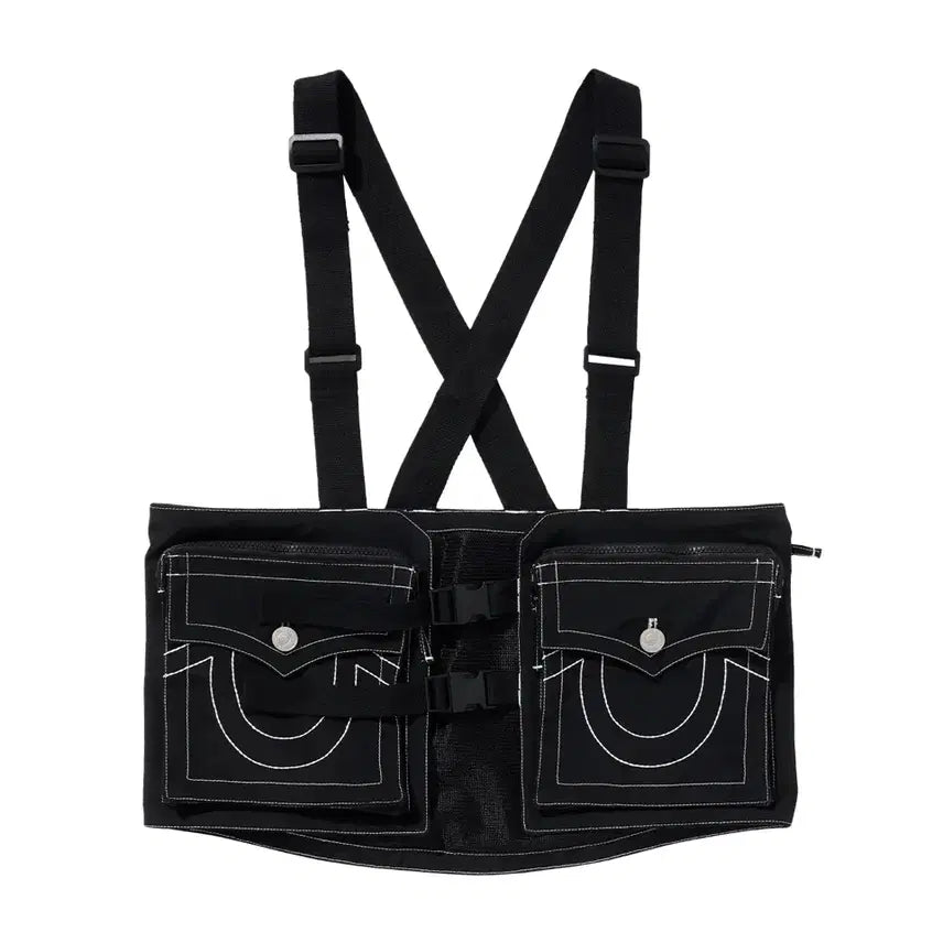 [BUNJANG] True Religion Bulletproof Utility Vest Black / 트루릴리젼 불렛프루프 유틸리티 베스트 블랙