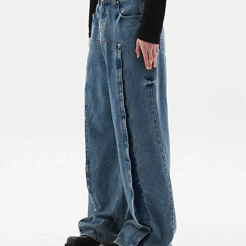 [BUNJANG] DNSR Wide Popup Denim Pants M / DNSR 디앤에스알 와이드 팝업 데님 팬츠 청바지 M