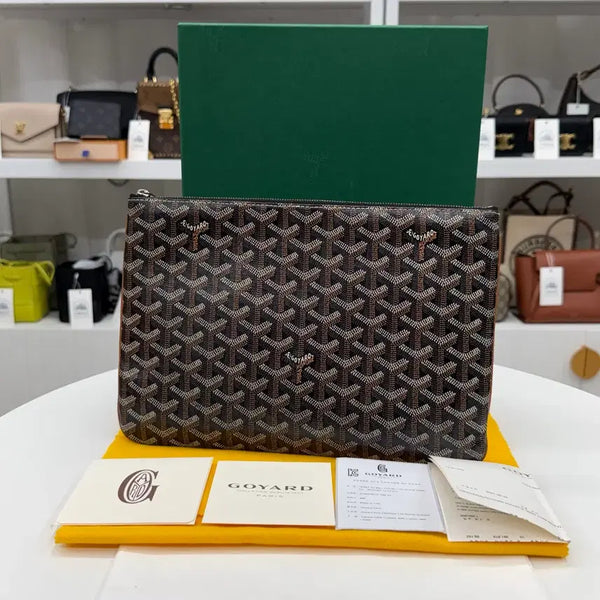 [BUNJANG] Goyard Saint Sulpice Clutch MM Black & Tan / [MM] 고야드 세나 클러치