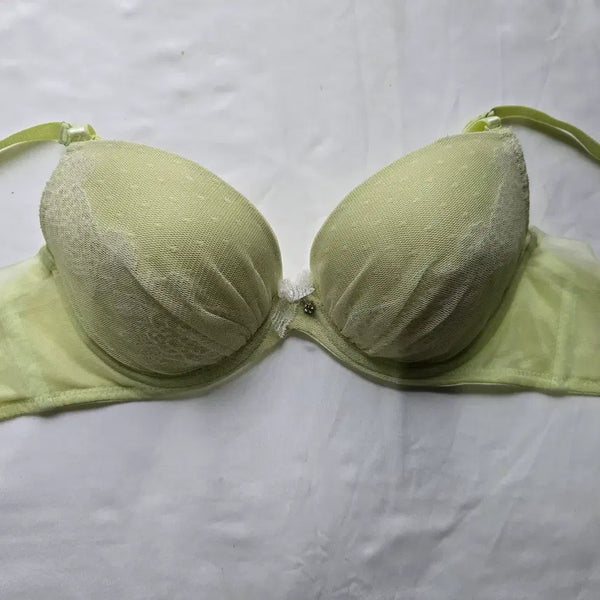 [BUNJANG] Teal Lace Molded Bra B-Cup (Used) / (중고) 연두색 레이스 몰드 브래지어 B컵
