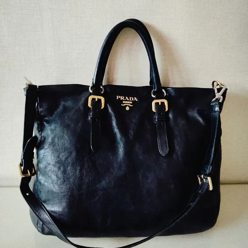 [BUNJANG] Prada Leather Shoulder Bag Black / 정품 프라다 가죽 숄더백 블랙