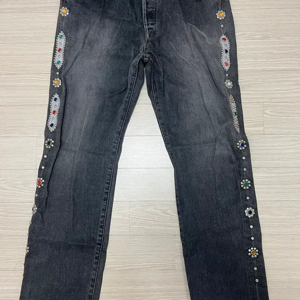 [BUNJANG] Kapital Gemstone Denim Pants Size 38 / 캐피탈 잼스톤 38 사이즈