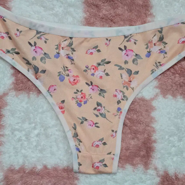 [BUNJANG] Peach Floral Flat Panty (Used) / D(중고) 피치 플로럴 플랫팬티