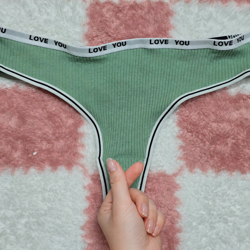 [BUNJANG] Love You Lettering Briefs / I(중고) 연두색 러브유 레터링 팬티