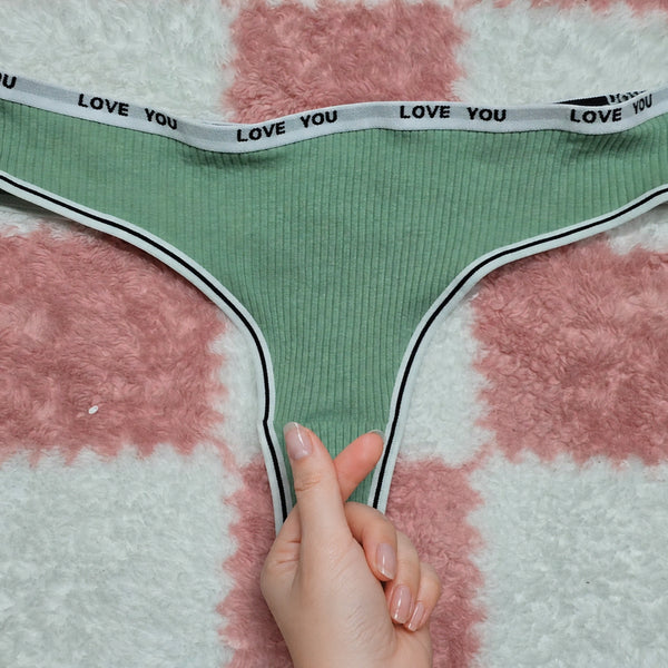 [BUNJANG] Love You Lettering Briefs / I(중고) 연두색 러브유 레터링 팬티