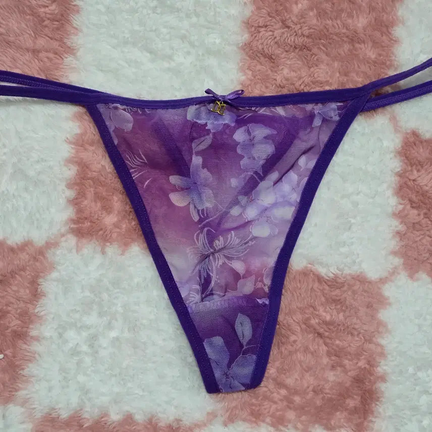 [BUNJANG] Purple Floral See-Through Panties (Used) / J(중고) 보라색 플라워 시스루 팬티
