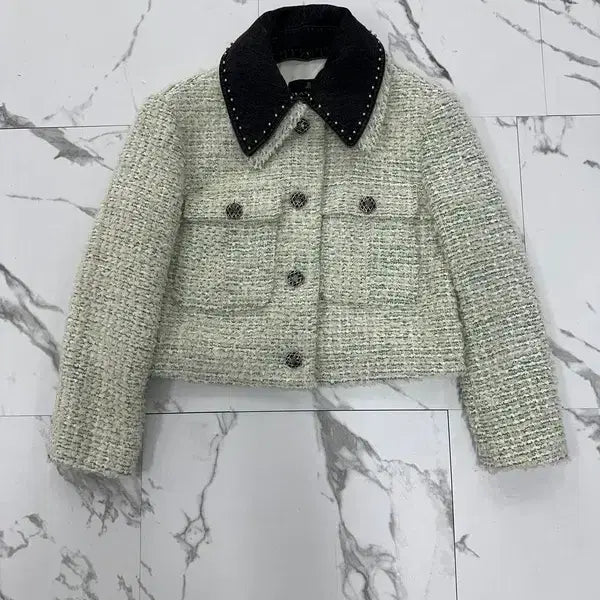 [BUNJANG] Lanvin Collection 21 Denim Collar Tweed Jacket / 랑방컬렉션 21 데님 카라 트위드자켓