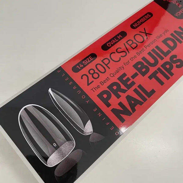 [BUNJANG] Oval Nail Tips (280 pcs, 14 Sizes) / 오벌 오벌 네일팁 280개 14size