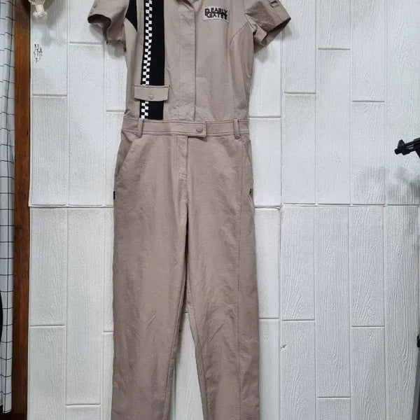 [BUNJANG] Pearly Gates Beige Check Point Jumpsuit Size 0 (55) / 정품 PEARLY GATES 베이지 체크 포인트 점프수트 0 (55)
