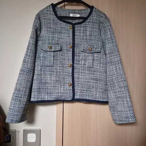 [BUNJANG] Plus Size Gold Thread Twill Jacket / 빅사이즈 금실반짝이 트위드자켓 66 77