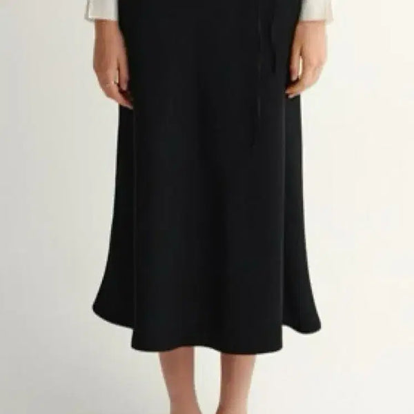 [BUNJANG] Sienne Alina Tie Skirt Black Maxi / 시에 알리나 타이 스커트 블랙 맥시