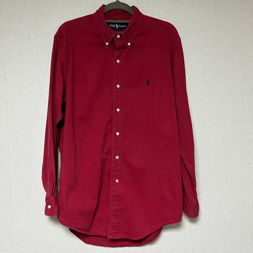 [BUNJANG] Polo Oxford Shirt Burgundy / 폴로 옥스포드셔츠 버건디