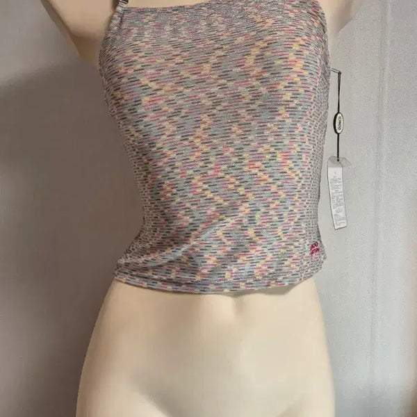 [BUNJANG] Lee Sinwoo Multicolor Pattern Sleeveless Top S / 이신우 멀티컬러 반짝이 슬리브리스 탑 S