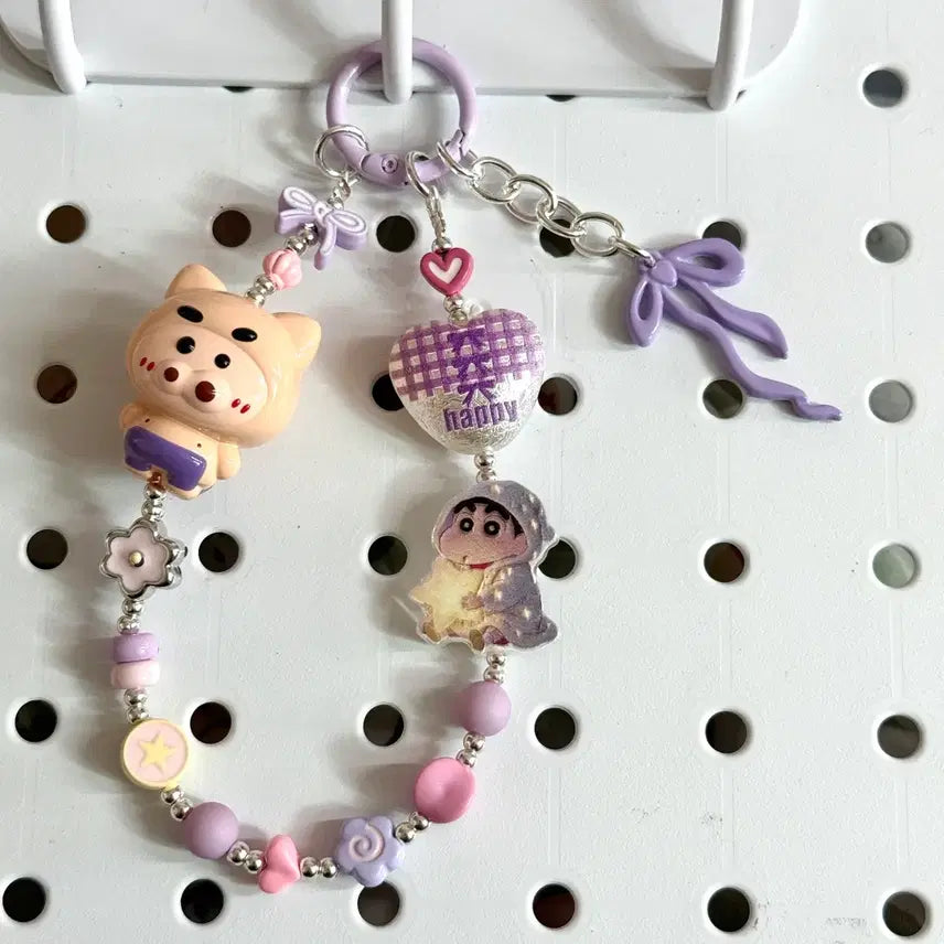 [BUNJANG] Shin Chan Acrylic Metal Bead Keychain / 부리부리 짱구 아크릴 메탈 비즈 키링