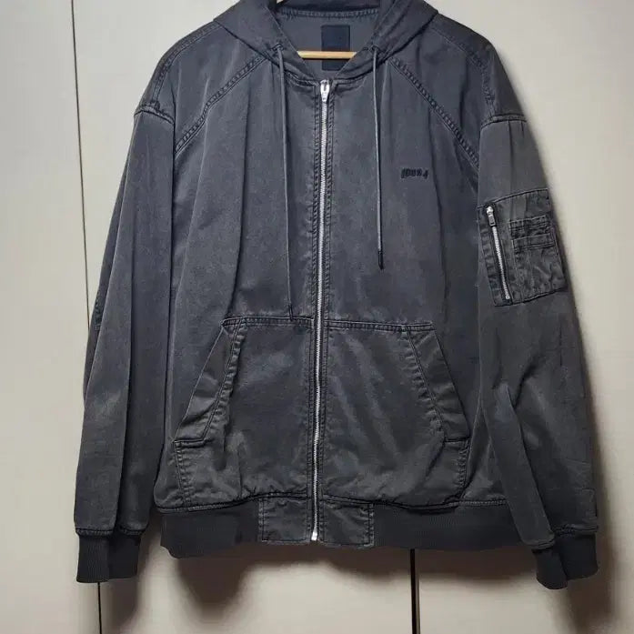 [BUNJANG] Juun.J Garment Dyed MA-1 Hooded Zip-Up Jacket / 준지 가먼트다잉 MA-1 후드 집업 M