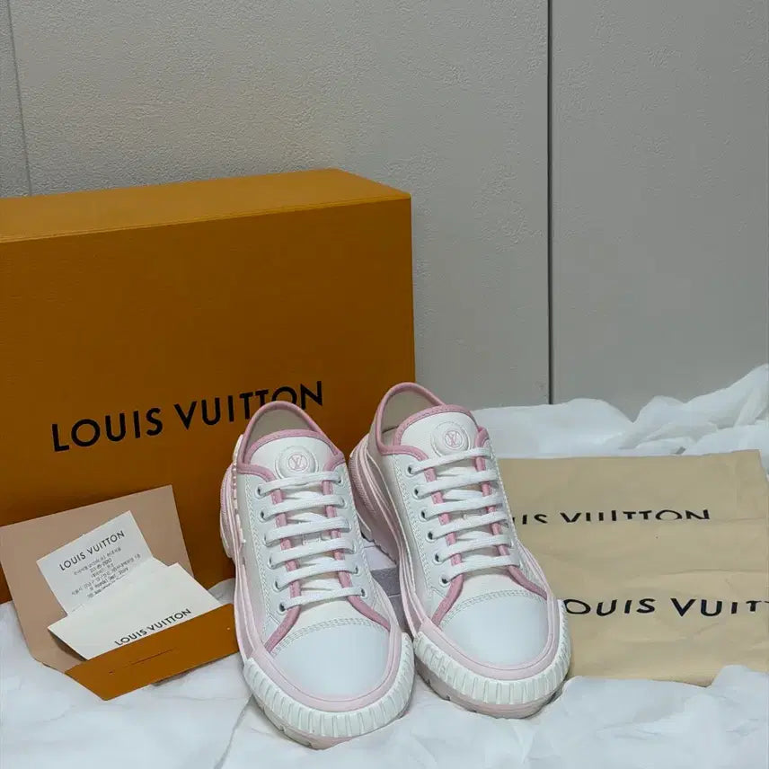 [BUNJANG] Louis Vuitton LV Squad Sneakers Rose Clair Size 36 / [[정품36]]루이비통 LV 스쿼드 스니커즈 로즈 클레어/ 영수증,박스,더스트 포함