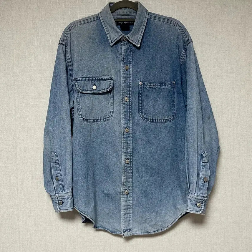 [BUNJANG] Polo Outer Denim Shirt / 폴로 아우터형 데님셔츠