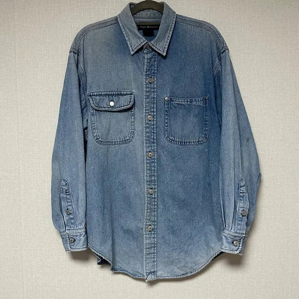 [BUNJANG] Polo Outer Denim Shirt / 폴로 아우터형 데님셔츠